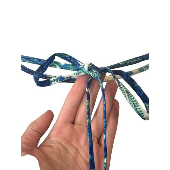 Cara Cara Aria Peacock Blue Print Long Sleeve Maxi Dress Size L - Picture 8 of 11